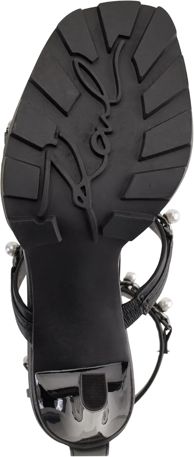 KARL LAGERFELD Women's Midge T-Strap Studded Heel Sandal