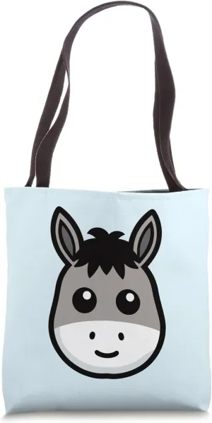 Kawaii Happy Mule Art Doodle Cute and Funny Tote Bag