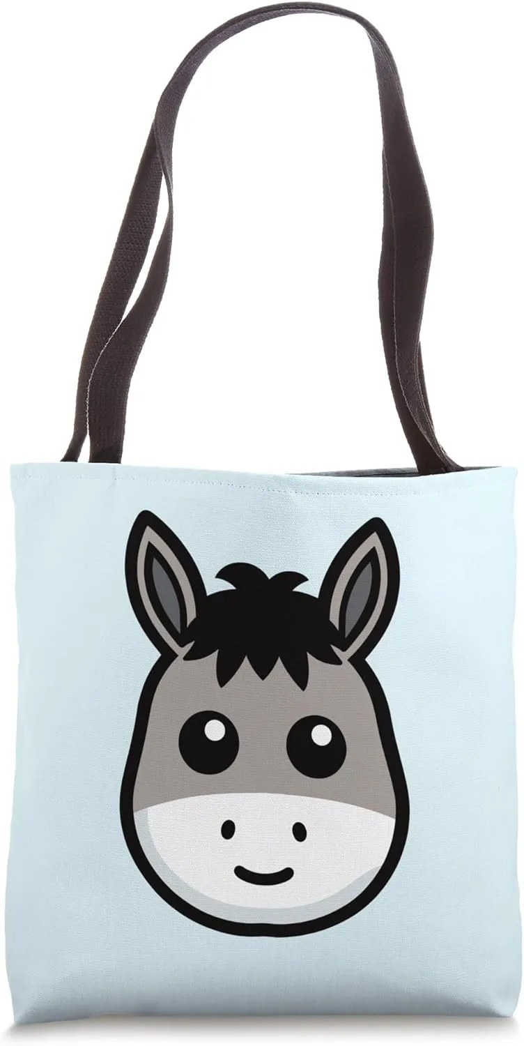 Kawaii Happy Mule Art Doodle Cute and Funny Tote Bag