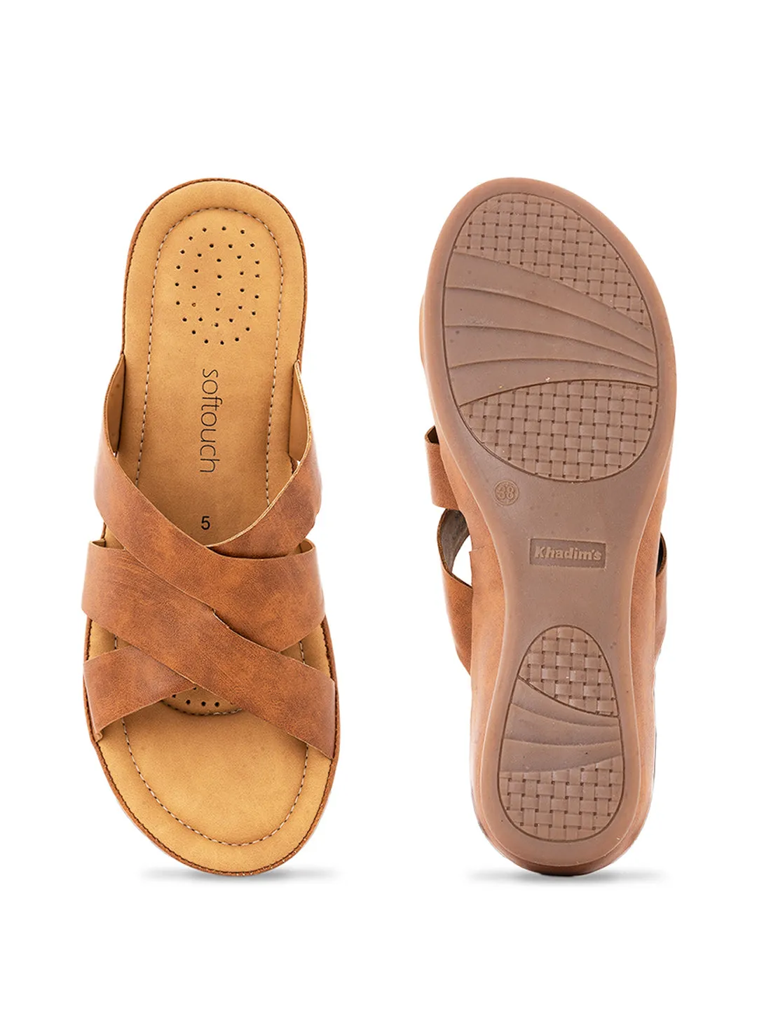Khadim Softouch Platform Heel Mule Slip On Sandal for Women