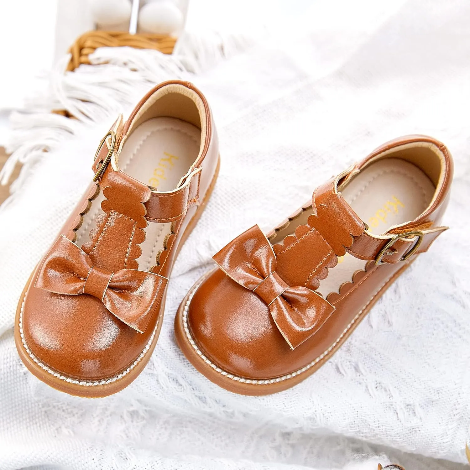 Kiderence Toddler Girls Mary Jane Dress Shoes Little Girls School Oxford Flats