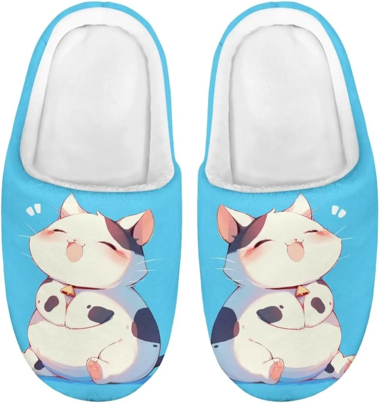 Kids Animal Print Slippers Soft Plush Warm Slippers Lightweight Non Slip Winter Fuzzy Flat Shoes House Shoes for Boys Girls US 9-15