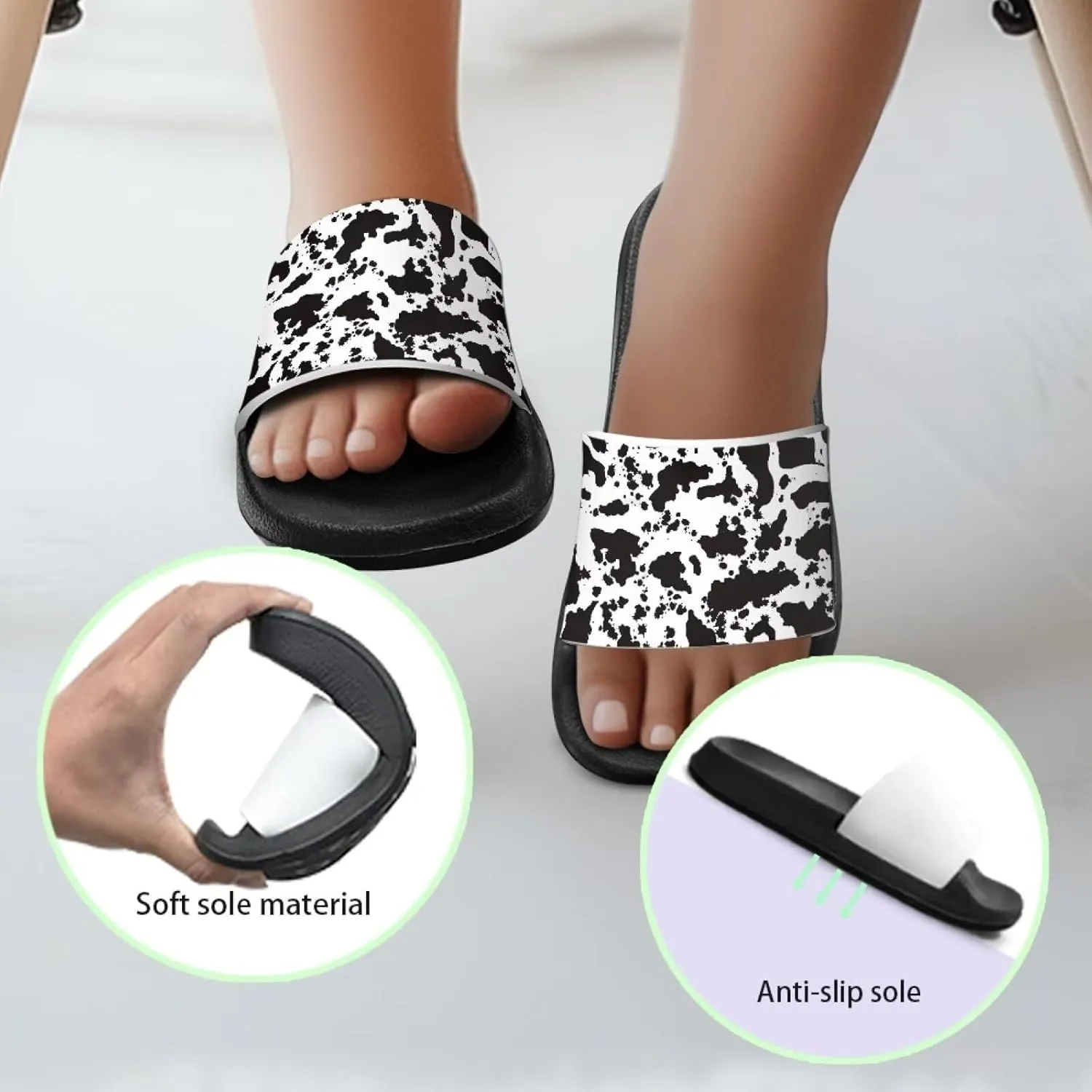 Kid's Beach Slippers, Ultra Soft Cushion Flat Slippers Sandals Non Slip Quick Drying House Slides Shower Sandals