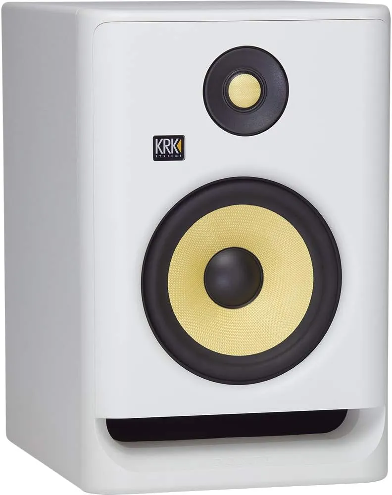 KRK RP7 Rokit 7 G4 Professional Bi-Amp 7" Powered Studio Monitor, White Noise