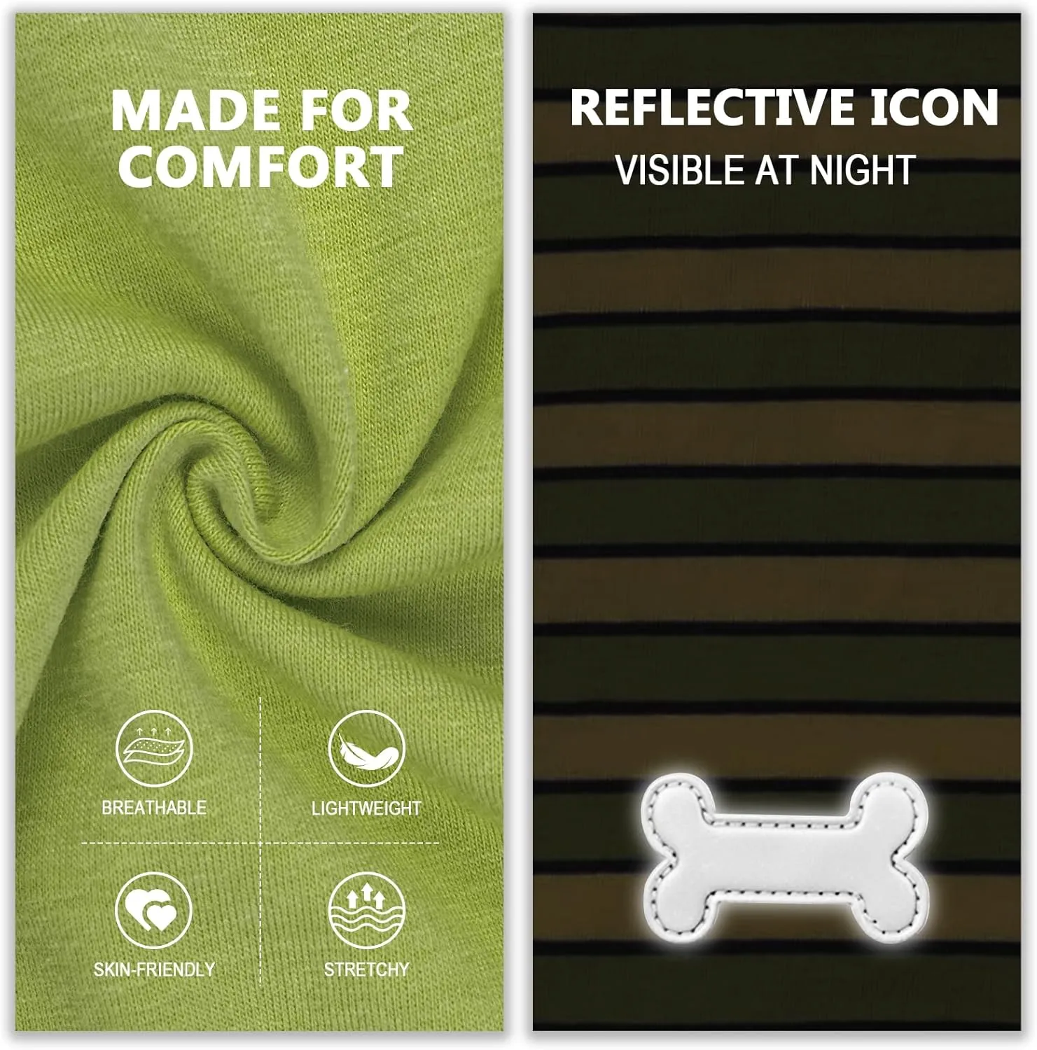 KYEESE 2Pack Dog Shirts Small Tee Soft for Small Dogs Striped T Shirt Lightweight Sleeveless Vest Cotton Tank Top Clothes, Large,Green Striped