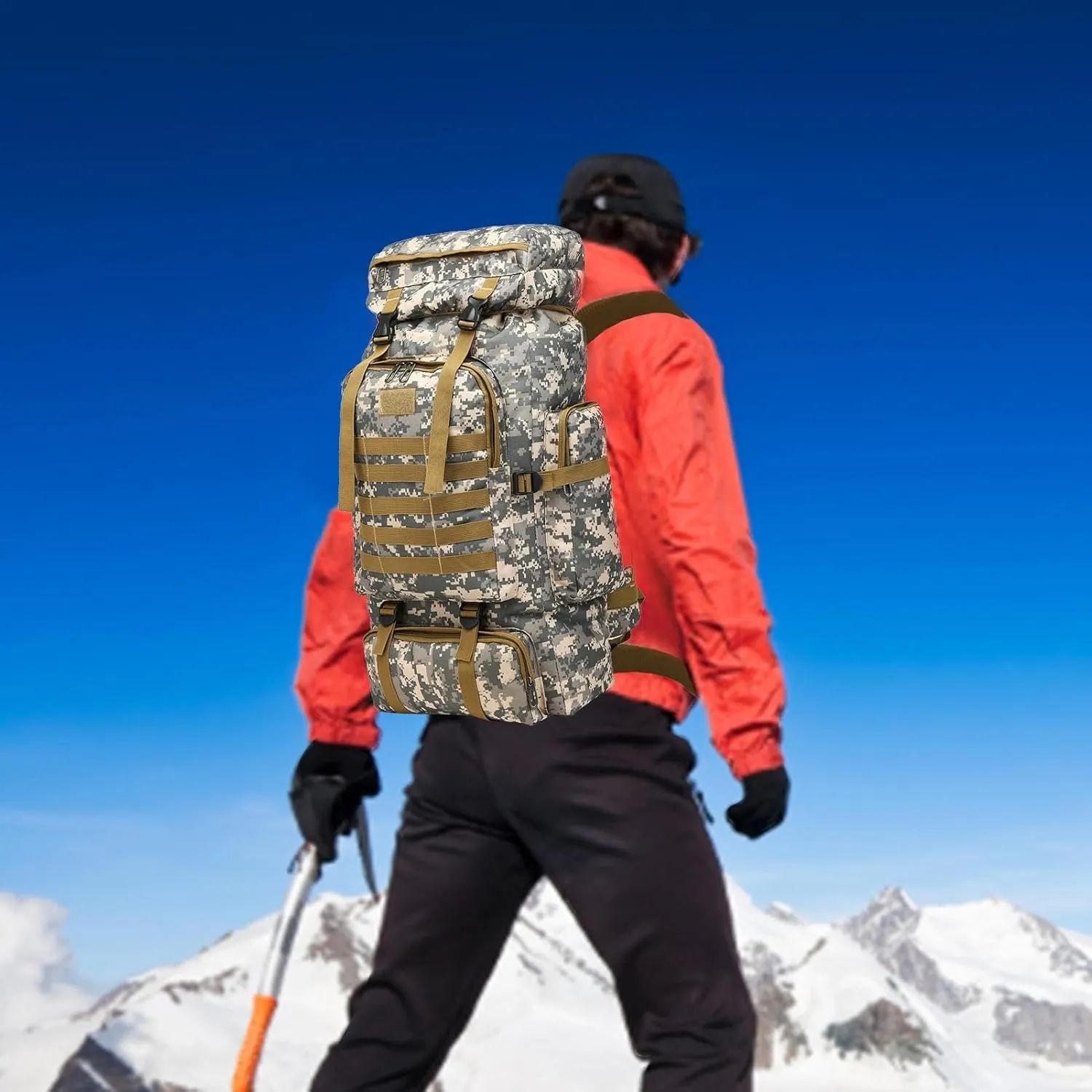 Large Trekking Backpack Men - Outdoor Camping Backpack Men, Waterproof Assault Pack Backpack | Large Hiking Backpack Men, Outdoor Hunting Backpack Men for Outdoor Hiking, Camping, Trekking, Hunting