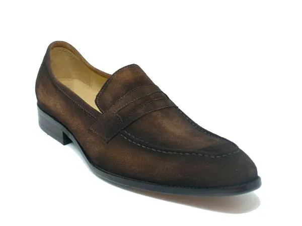 Leather Suede Penny Loafer.-Pink