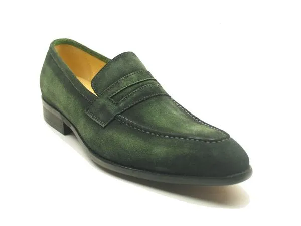 Leather Suede Penny Loafer.-Pink