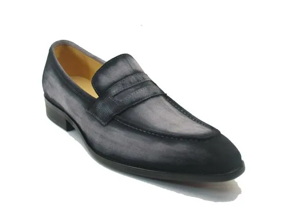 Leather Suede Penny Loafer.-Pink