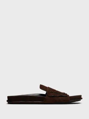 Les Sandales Mocassin in Dark Brown