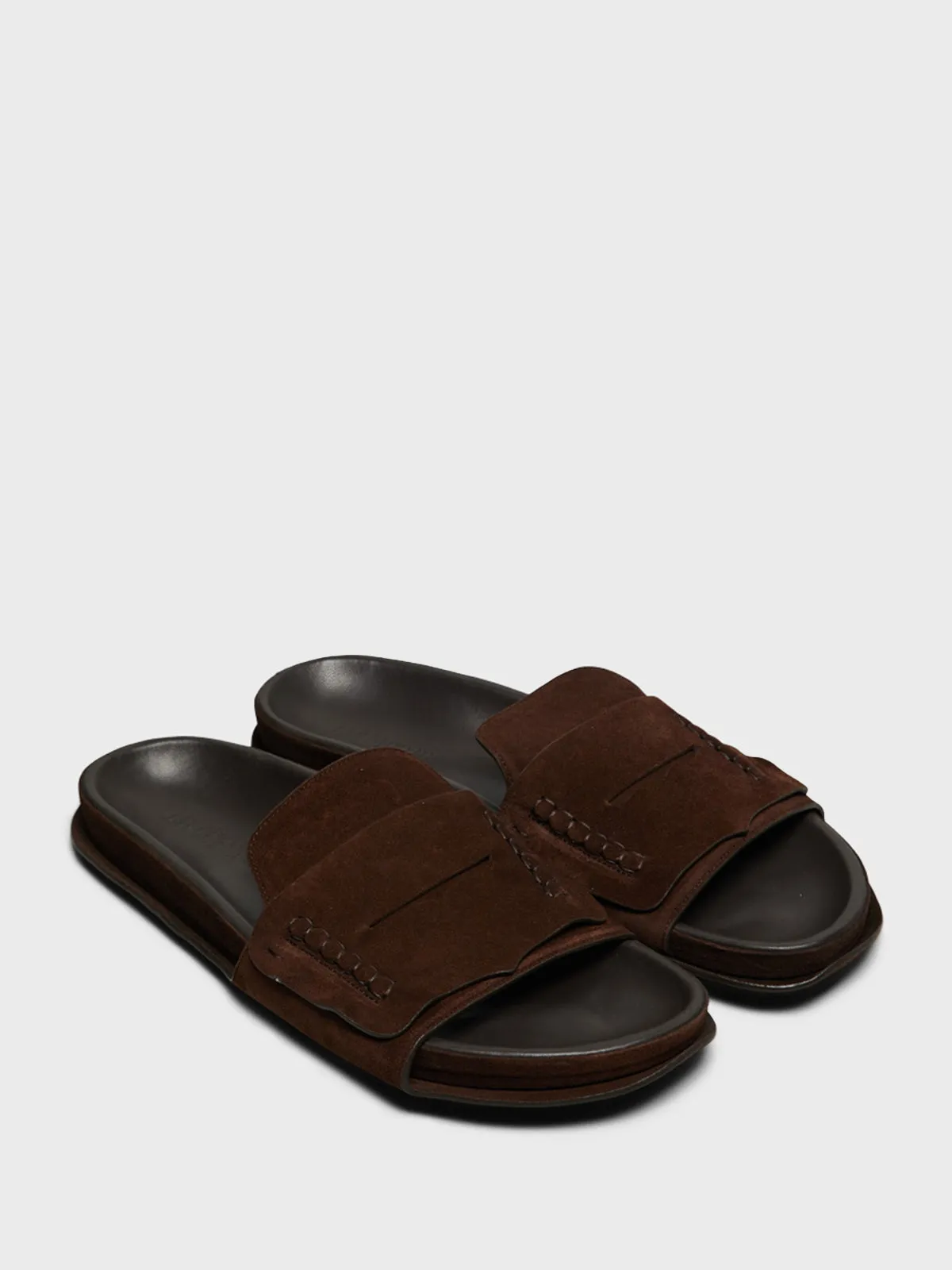 Les Sandales Mocassin in Dark Brown