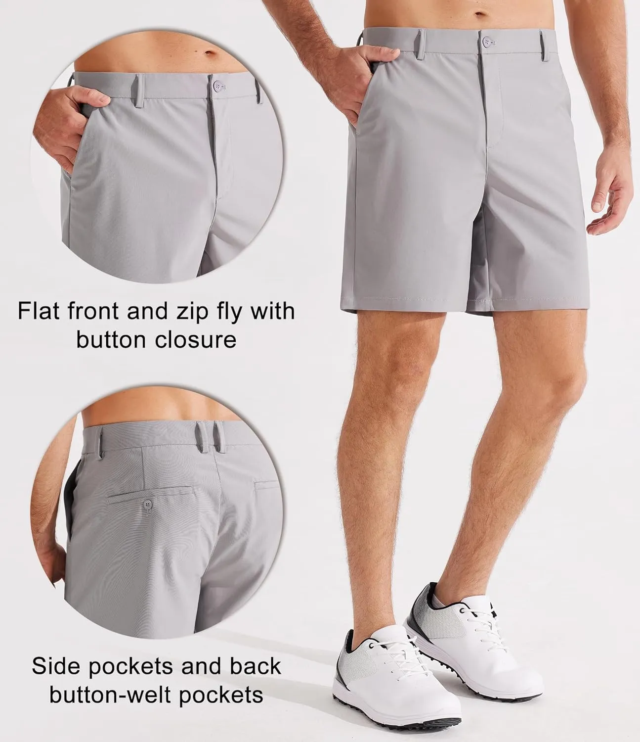 Libin Golf Shorts Men Dress Shorts Casual Work Flat Front Shorts 7" 9" Stretch Lightweight