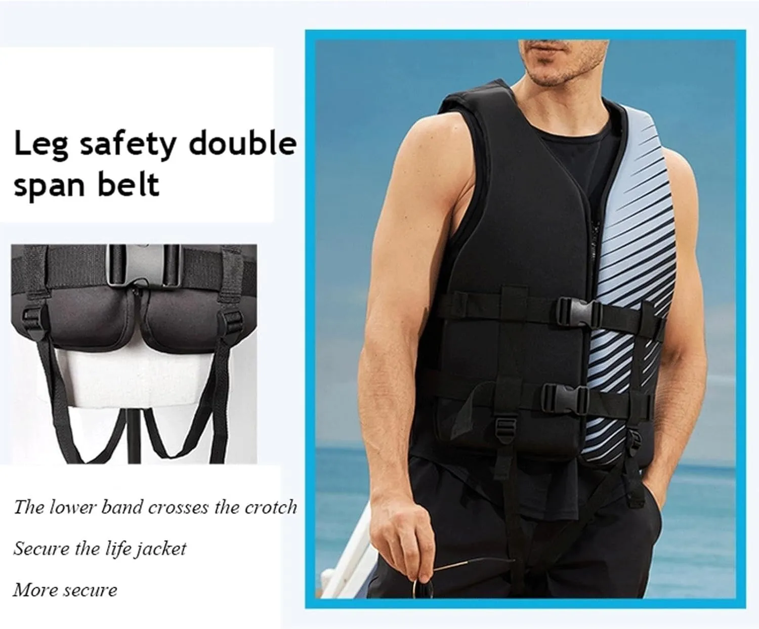 Life Jackets with Zip and Adjustable Belt, Swimming Jacket for Men and Women