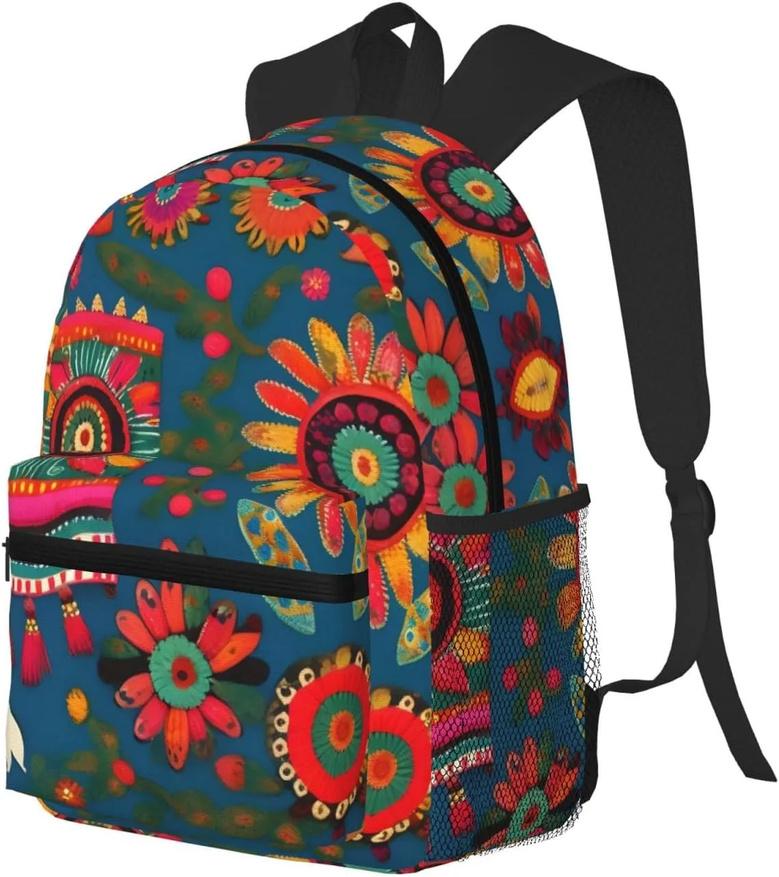 Lightweight Laptop Backpack,Casual Daypack Travel Backpack Bookbag Work Bag for Men and Women-Mexican Folk Art Boho