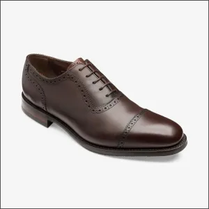 Loake Fleet Dark Brown Semi Brogue Oxford Shoe@