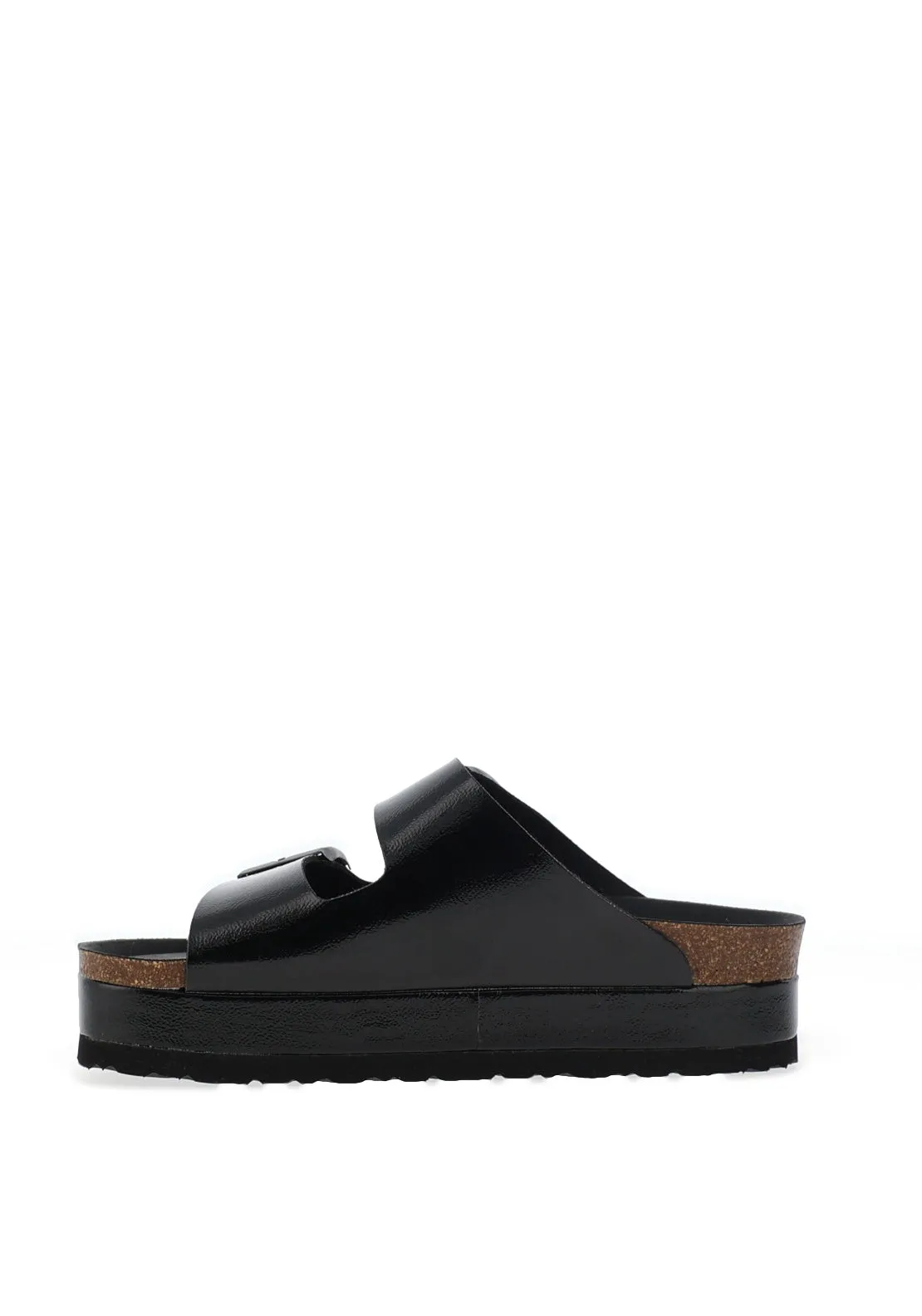 Lodi Bisen Holographic Platform Mule Sandals, Black