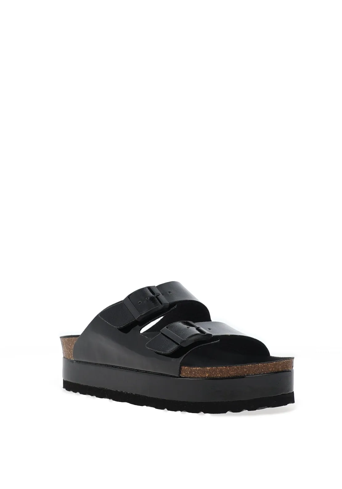 Lodi Bisen Holographic Platform Mule Sandals, Black
