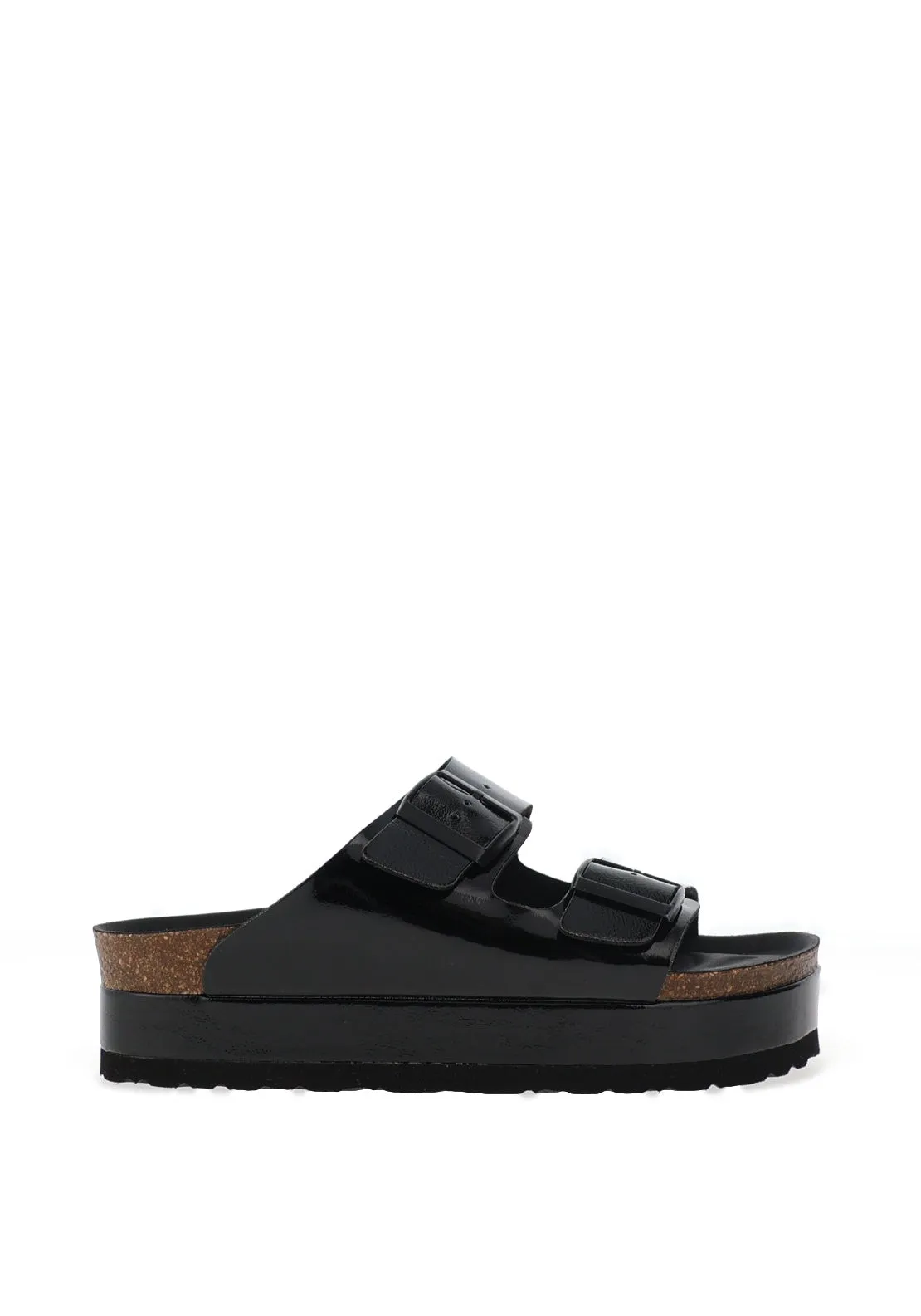 Lodi Bisen Holographic Platform Mule Sandals, Black