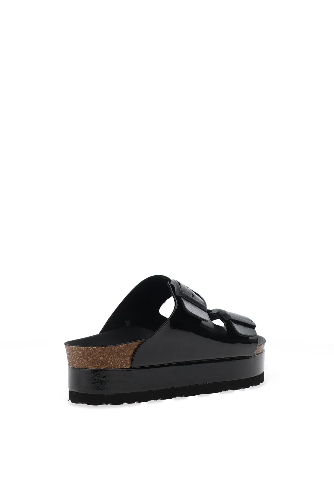 Lodi Bisen Holographic Platform Mule Sandals, Black