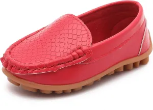 LONSOEN Toddler Little Kid Boys Girls Soft Slip On Loafers Dress Flat Shoes