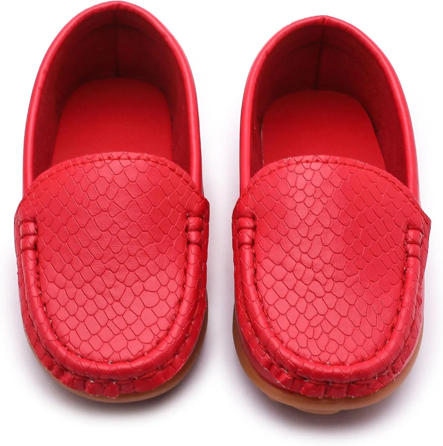 LONSOEN Toddler Little Kid Boys Girls Soft Slip On Loafers Dress Flat Shoes