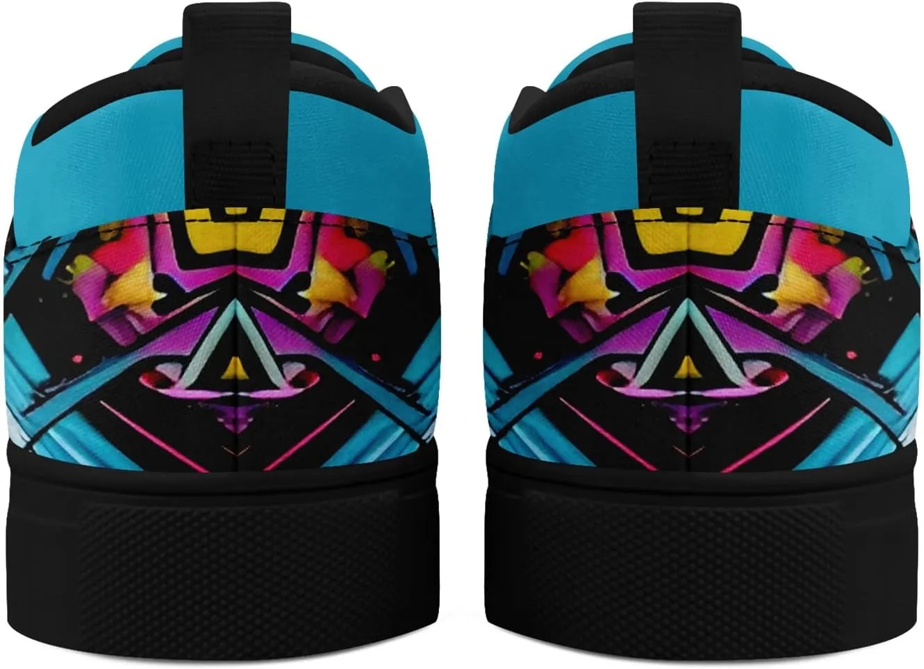 Low-top Slip-On Sneakers for Men, Women's Comfortable Flat Canvas Shoes Casual Loafers with Graffiti Style Design