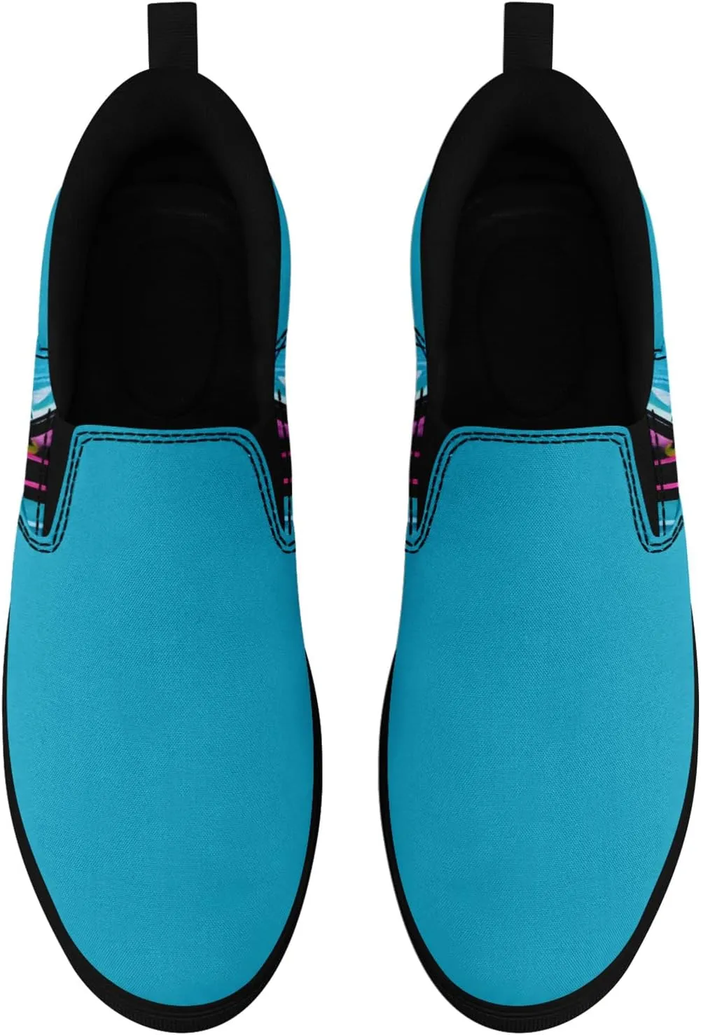 Low-top Slip-On Sneakers for Men, Women's Comfortable Flat Canvas Shoes Casual Loafers with Graffiti Style Design
