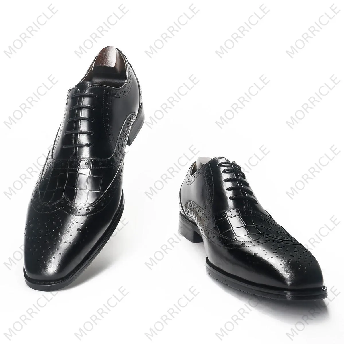 Luxury Alligator Pattern Brogue Oxford Shoes
