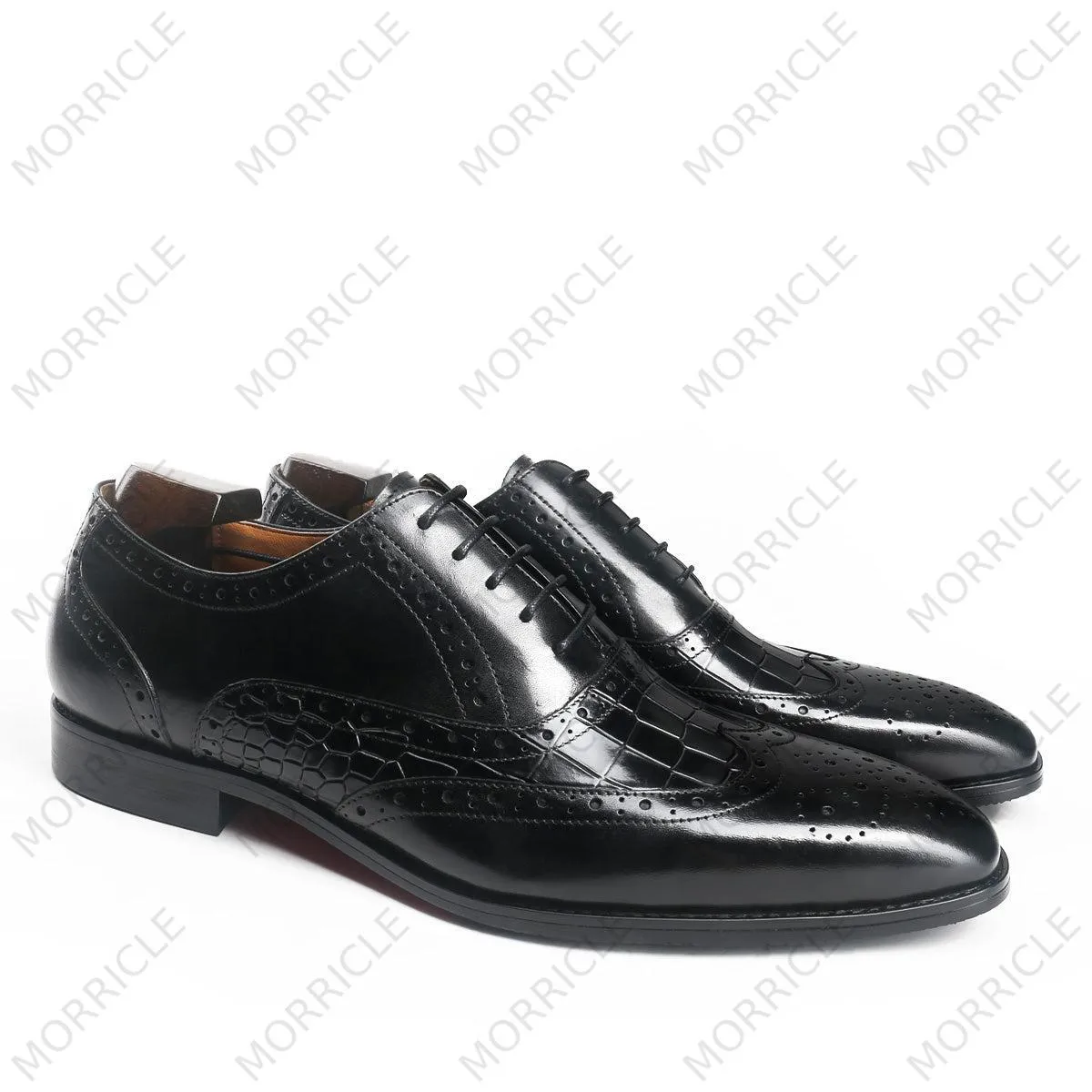 Luxury Alligator Pattern Brogue Oxford Shoes