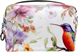 Makeup Bag Small,Makeup Travel Bag,Flowers and Birds Flower Bush,Makeup Organizer Bag