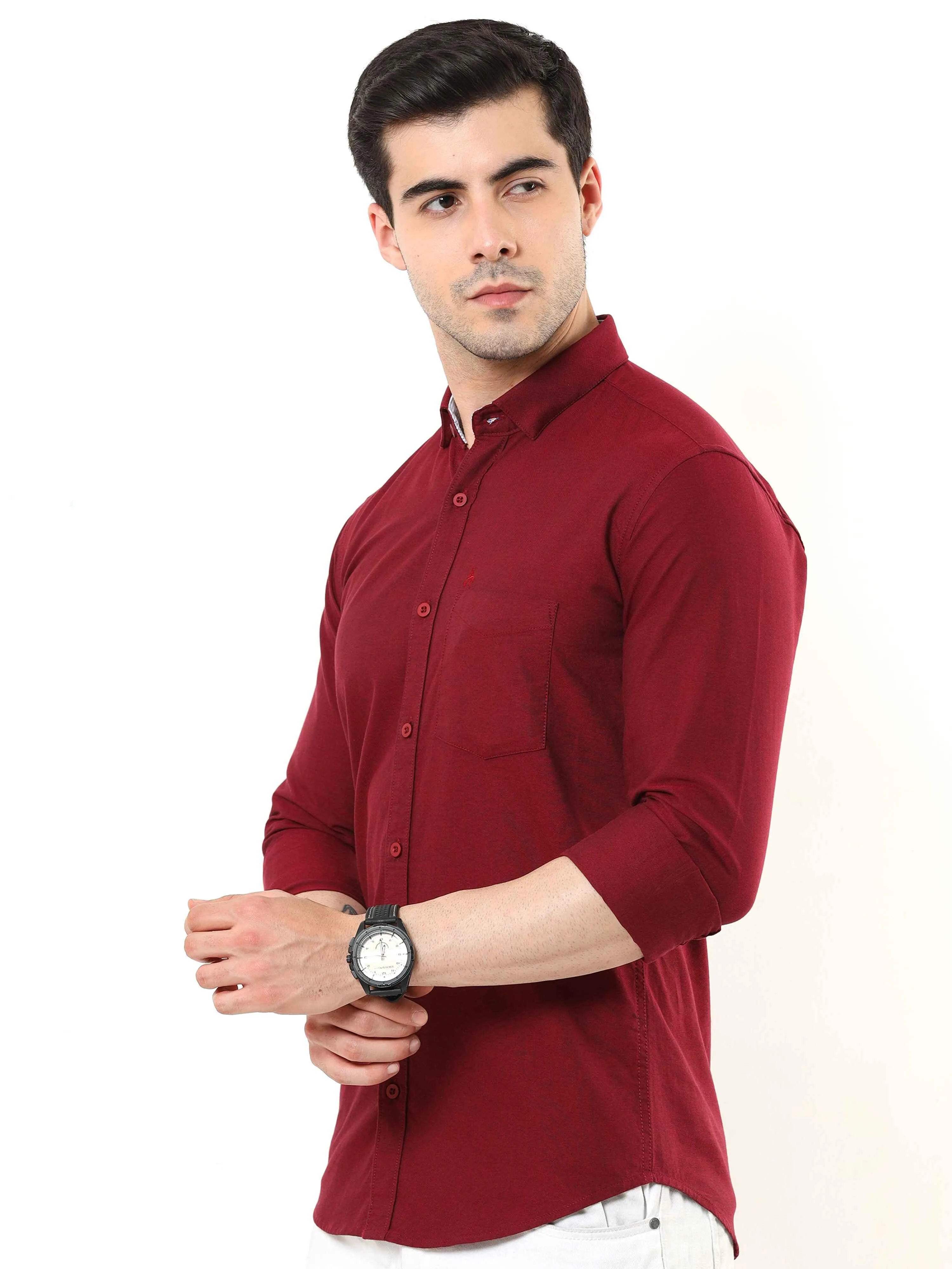 Maroon Slim Fit Shirt