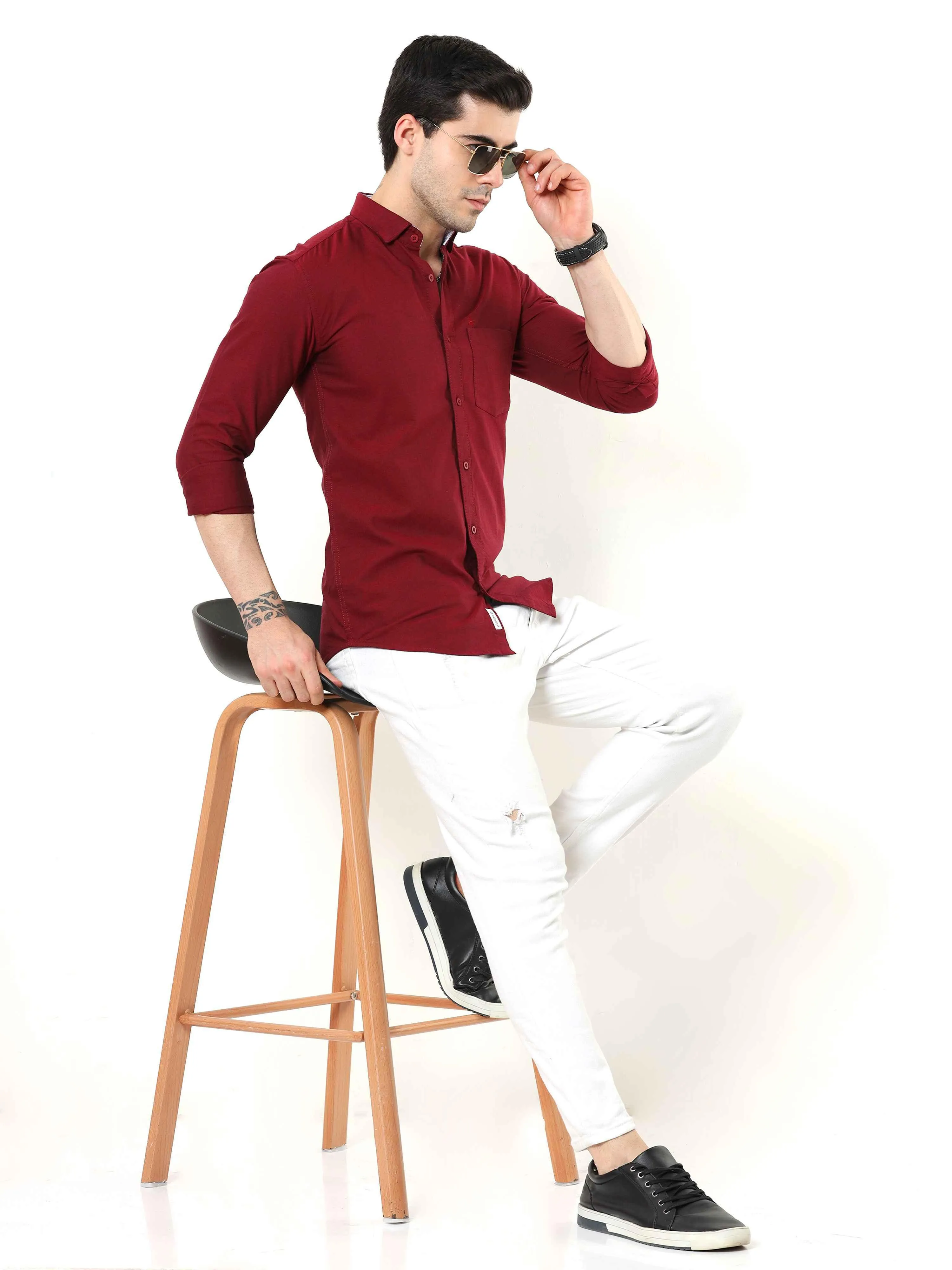 Maroon Slim Fit Shirt