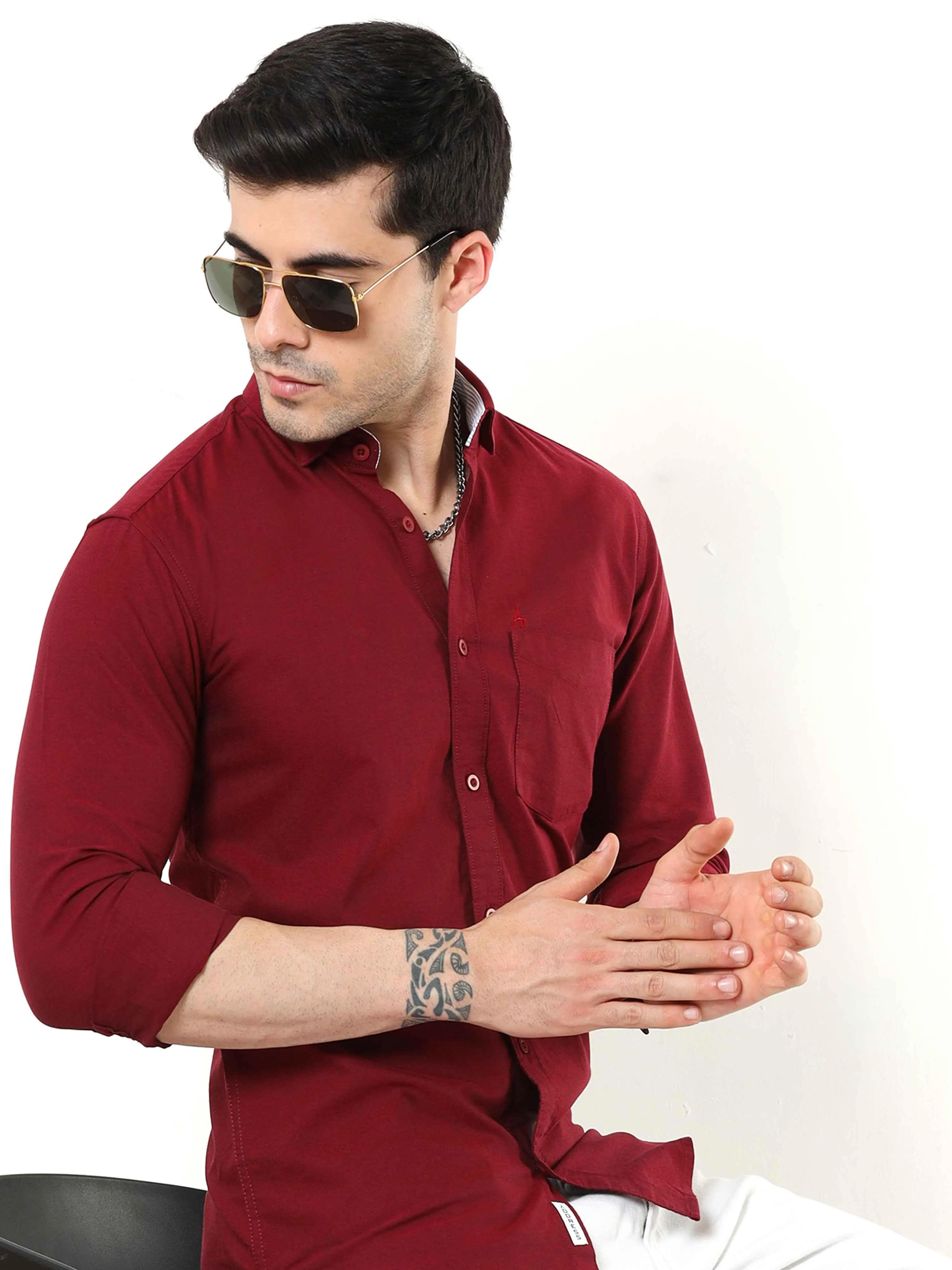 Maroon Slim Fit Shirt