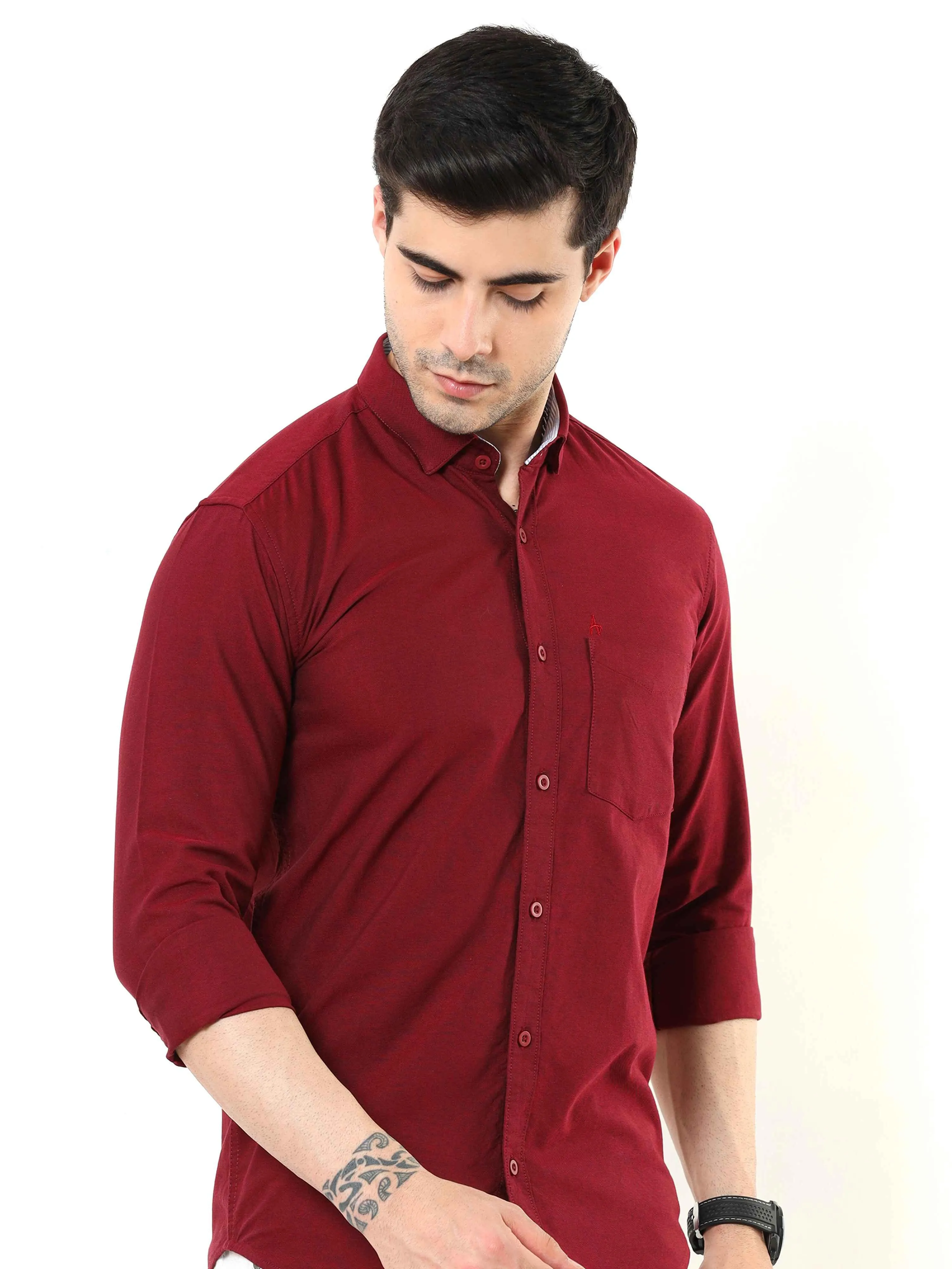 Maroon Slim Fit Shirt