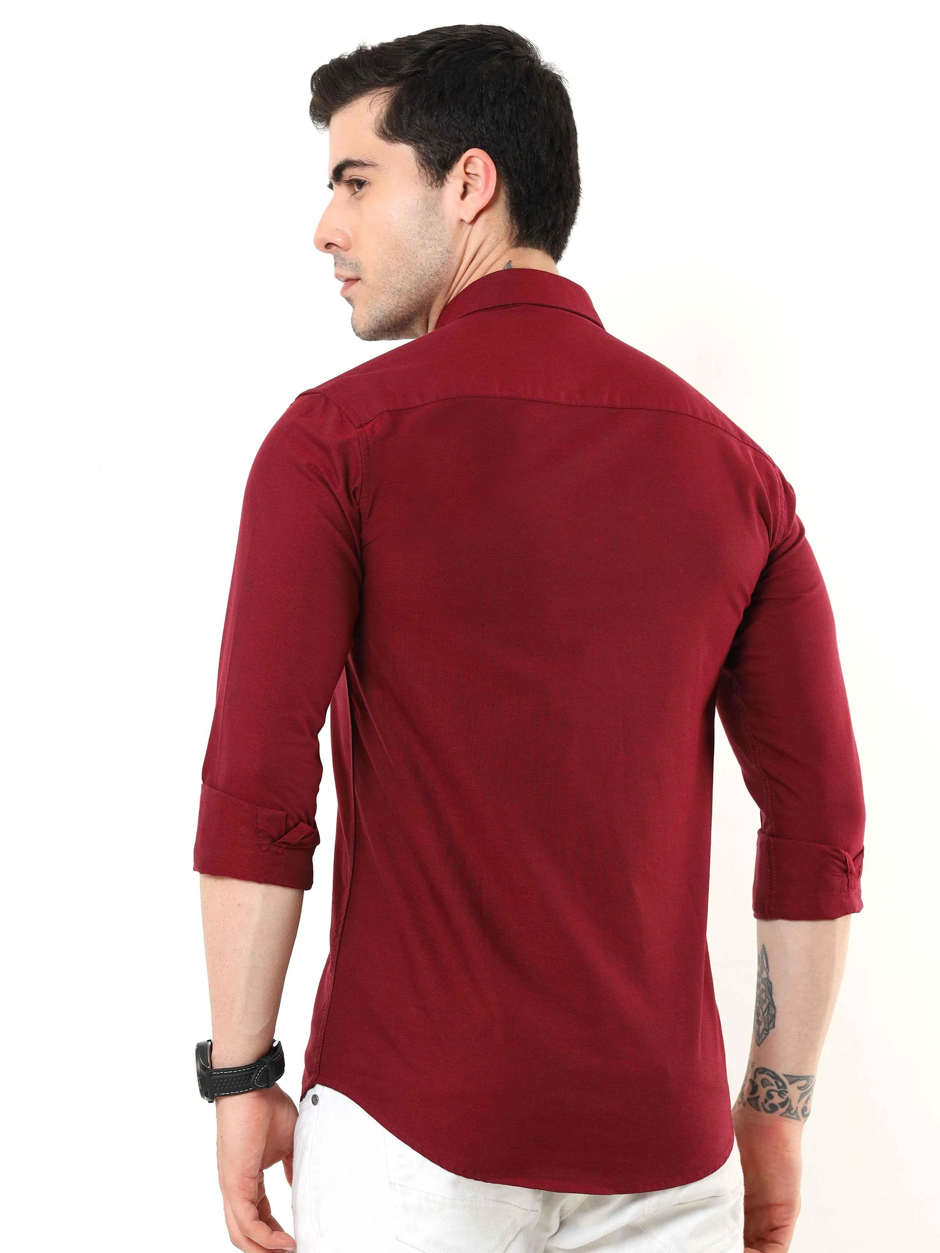 Maroon Slim Fit Shirt