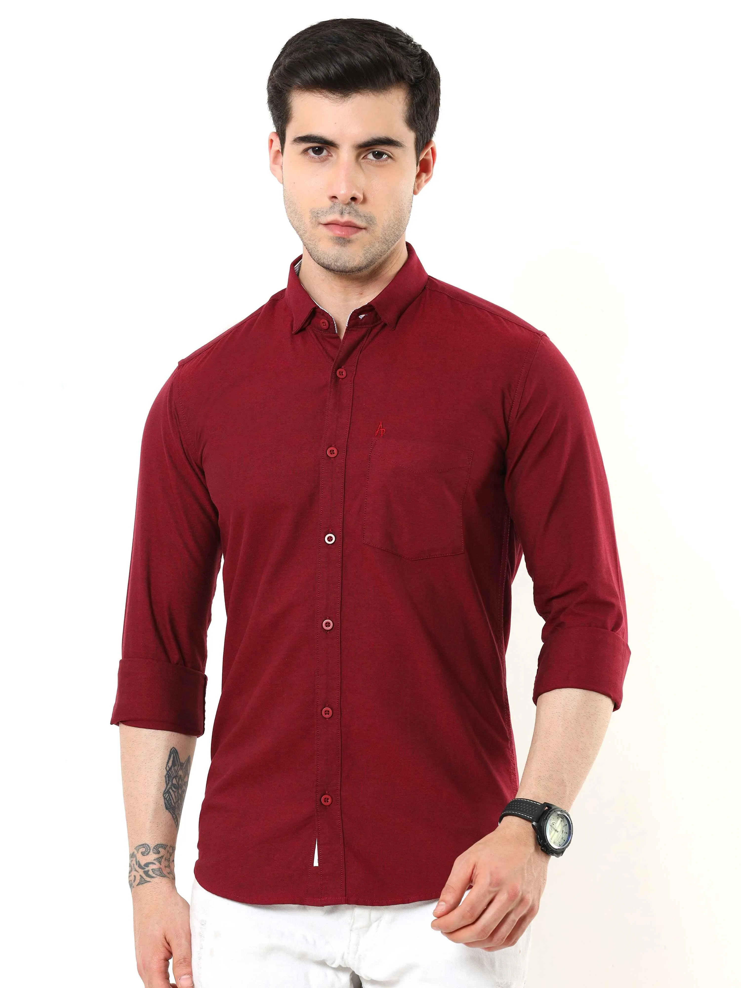 Maroon Slim Fit Shirt