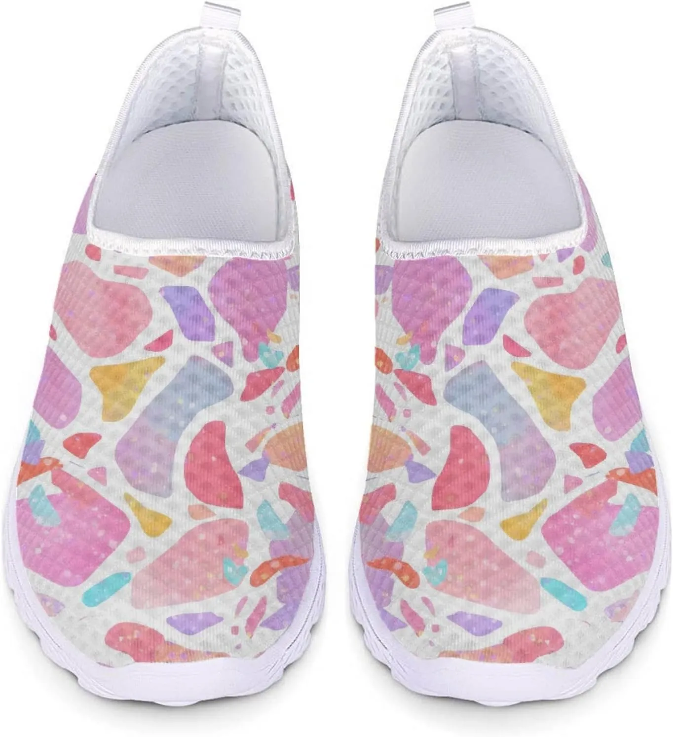 MARSVOVO Walking Shoes for Women with Arch Support and Comfort Lightweight Flexible Breathable Athletic Womens Sneakers Classic Flat Print Fashion Resistant Tennis Non Slip Work Shoes Women