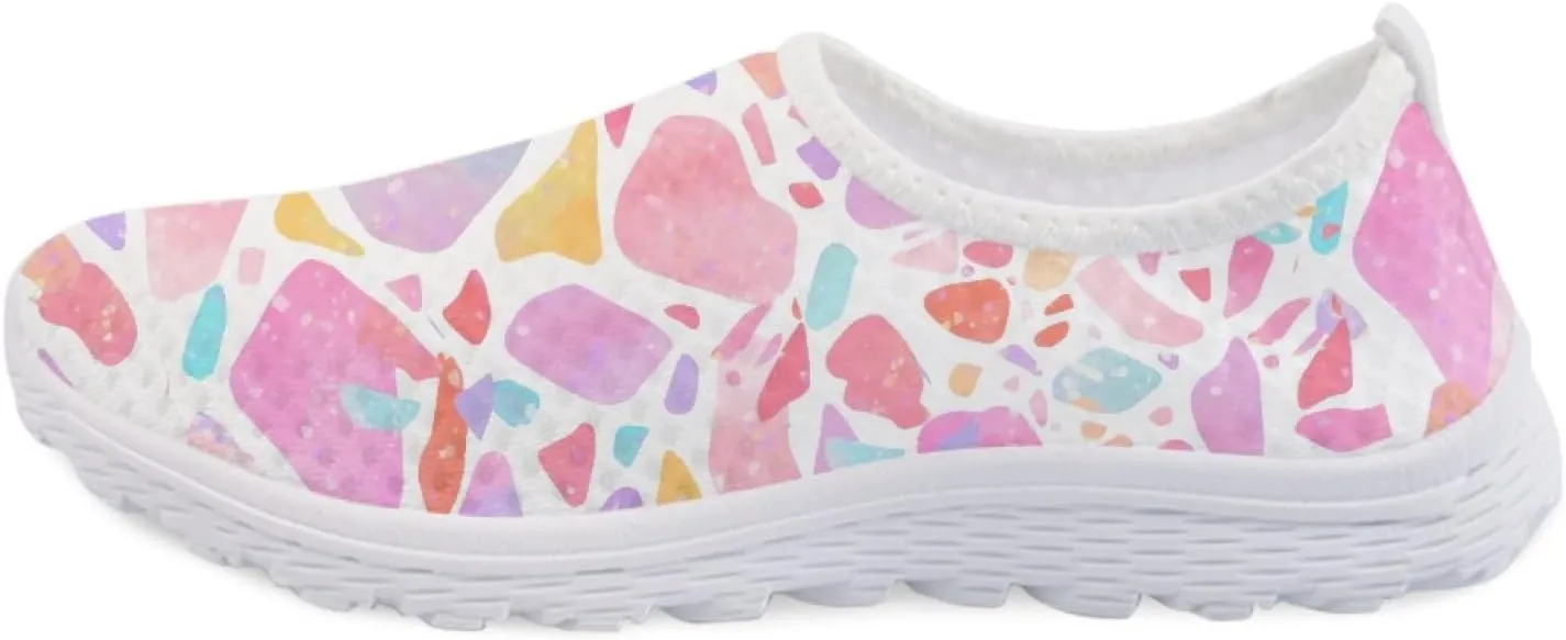 MARSVOVO Walking Shoes for Women with Arch Support and Comfort Lightweight Flexible Breathable Athletic Womens Sneakers Classic Flat Print Fashion Resistant Tennis Non Slip Work Shoes Women