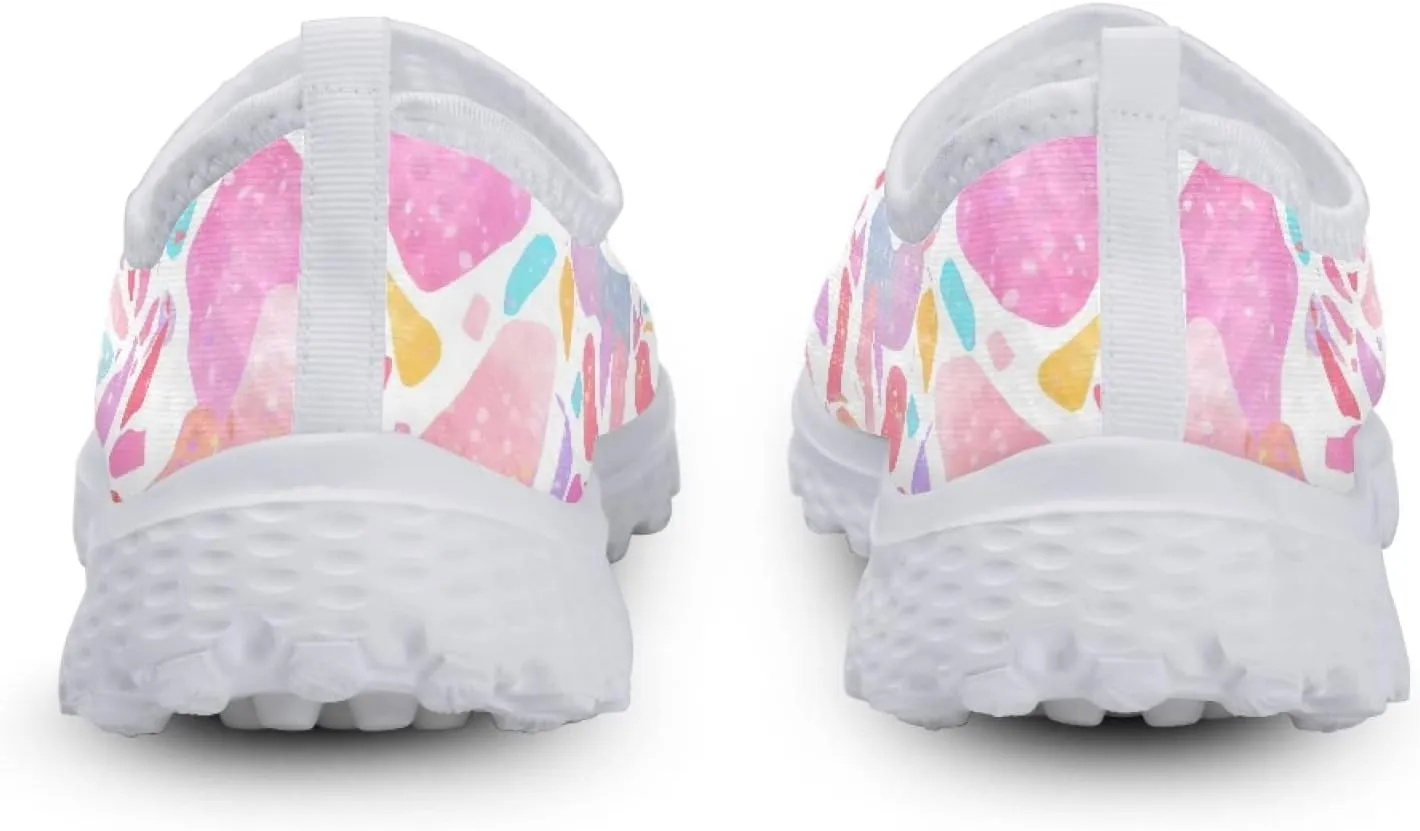 MARSVOVO Walking Shoes for Women with Arch Support and Comfort Lightweight Flexible Breathable Athletic Womens Sneakers Classic Flat Print Fashion Resistant Tennis Non Slip Work Shoes Women