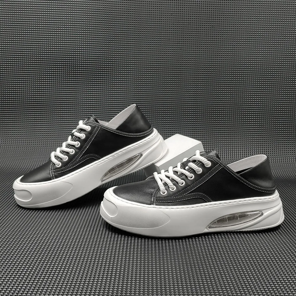Men Minimalist Soft Leather Flat Casual Shoes