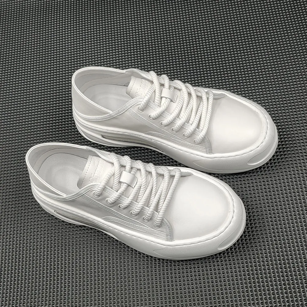 Men Minimalist Soft Leather Flat Casual Shoes