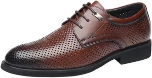 Men's 6cm Height Increasing Elevator Shoes Business Formal Genuine Leather Breathable Casual Prom Wedding Office Shoes