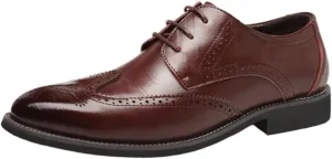 Mens Brogue Oxford Dress Shoes Leather Formal Wedding Comfort Orthopedic Large Size Fashion Footwear for Men Stylish