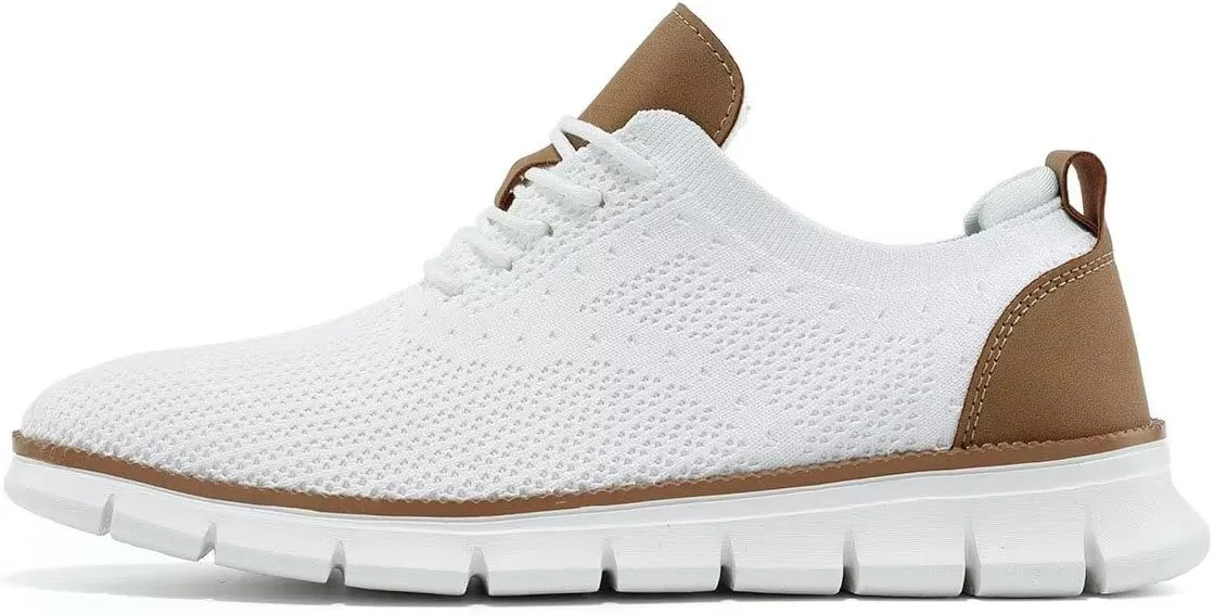 Mens Business Oxford Shoes Mesh Casual Sneakers Lightweight Breathable Work Office Dress Shoes Comfortable Walking Trainers for Men
