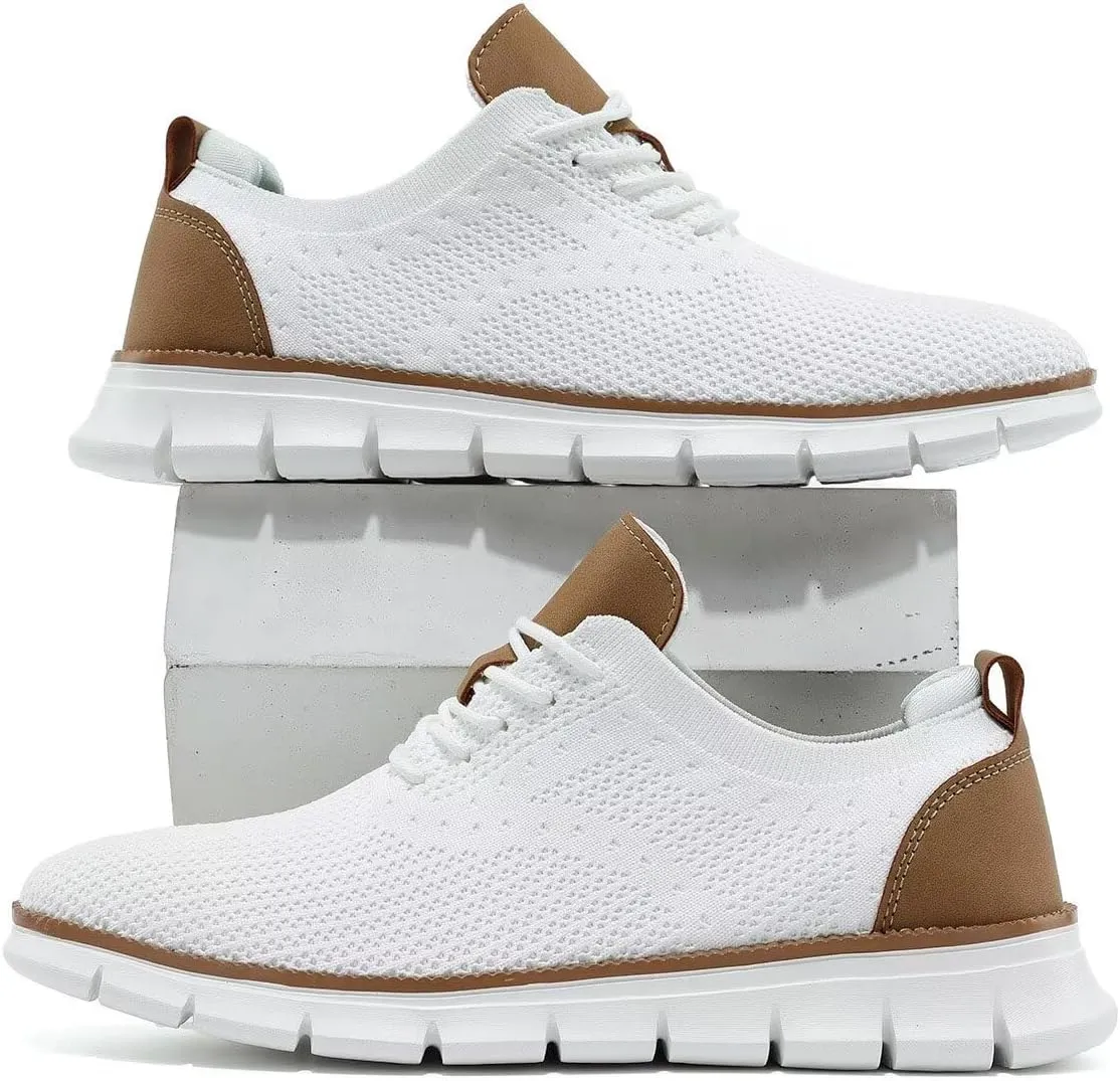 Mens Business Oxford Shoes Mesh Casual Sneakers Lightweight Breathable Work Office Dress Shoes Comfortable Walking Trainers for Men