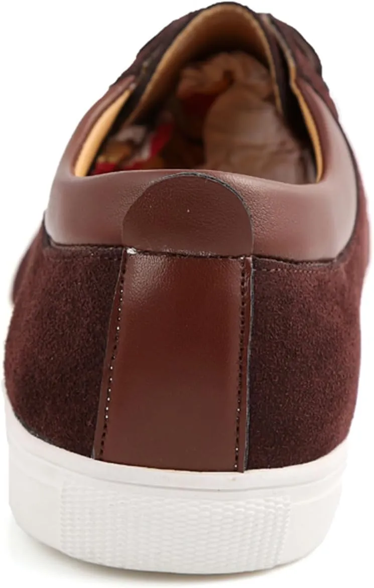 Men's Canvas Low Top Shoes Lace-Up Faux Suede Walking Loafer Shoes Fashion Casual Sneakers Lightweight Flat Driving Shoes