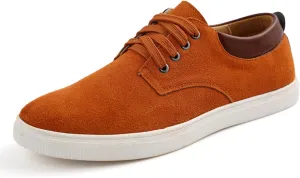 Men's Canvas Low Top Shoes Lace-Up Faux Suede Walking Loafer Shoes Fashion Casual Sneakers Lightweight Flat Driving Shoes