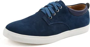 Men's Canvas Low Top Shoes Lace-Up Faux Suede Walking Loafer Shoes Fashion Casual Sneakers Lightweight Flat Driving Shoes