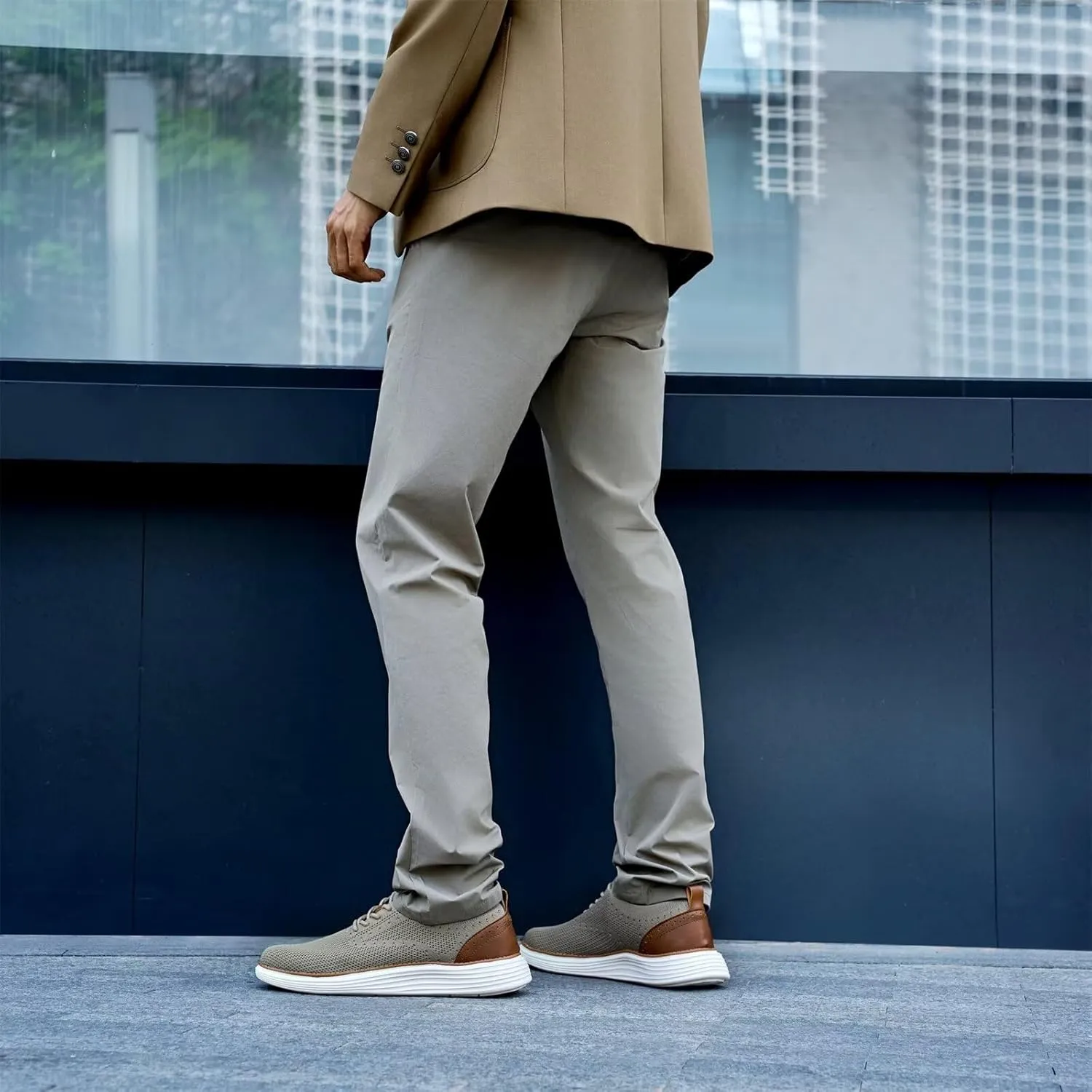 Men's Casual Dress Oxfords Shoes Mesh Lightweight Breathable Fashion Sneakers Business Walking Shoes