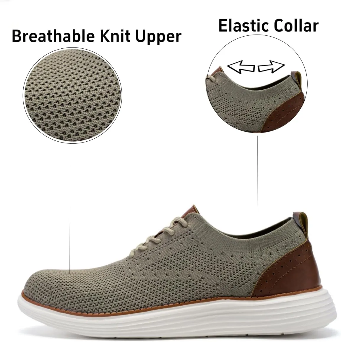Men's Casual Dress Oxfords Shoes Mesh Lightweight Breathable Fashion Sneakers Business Walking Shoes